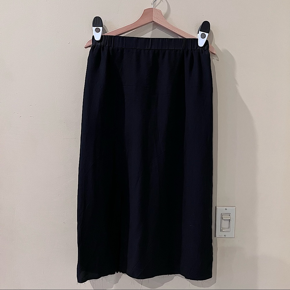 Top Shop - Black Satin High Slit Skirt - Size M